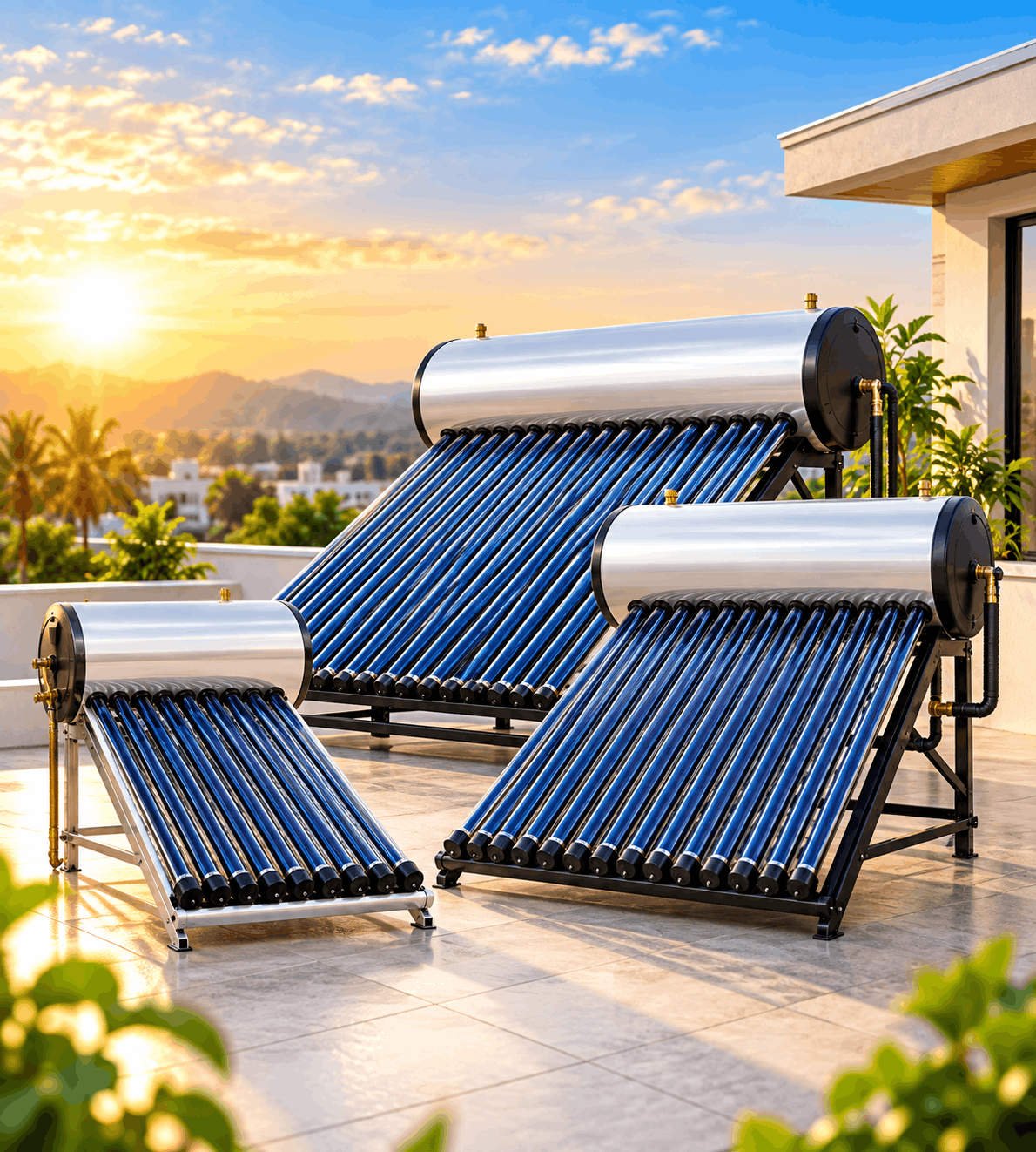 Rooftop solar water heater